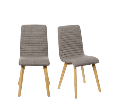 Set 2 scaune Arosa cu tapiterie maro deschis si picioare din lemn - LunaHome.ro