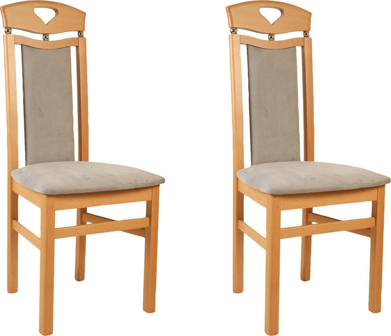 Set 2 scaune Berta cu cadru din lemn masiv si tapiterie gri - LunaHome.ro