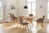 Set 2 scaune Brest din microfibra maro cu picioare din lemn - LunaHome.ro