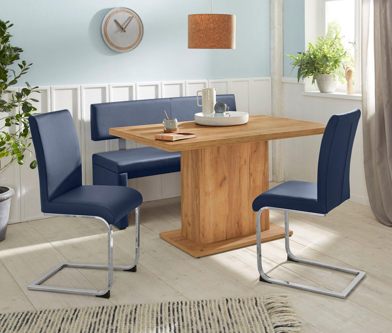 Set 2 scaune Charissa din piele eco albastru inchis - LunaHome.ro