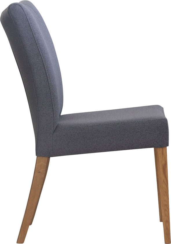 Set 2 scaune Dia cu tapiterie gri, picioare din lemn de stejar - LunaHome.ro