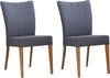 Set 2 scaune Dia cu tapiterie gri, picioare din lemn de stejar - LunaHome.ro