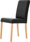 Set 2 scaune Emma din piele eco neagra cu picioare din lemn - LunaHome.ro