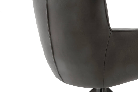 Set 2 scaune Limone din piele naturala antracit cu picioare metalice - LunaHome.ro
