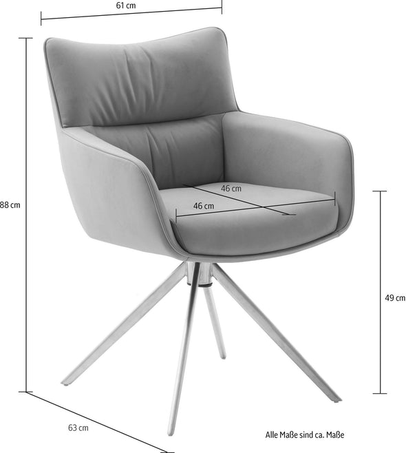Set 2 scaune Limone din piele naturala antracit cu picioare metalice - LunaHome.ro