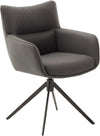 Set 2 scaune Limone din piele naturala antracit cu picioare metalice - LunaHome.ro