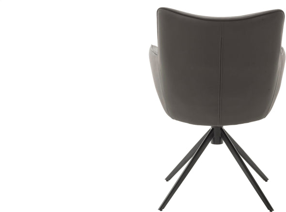 Set 2 scaune Limone din piele naturala antracit cu picioare metalice - LunaHome.ro