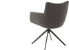 Set 2 scaune Limone din piele naturala antracit cu picioare metalice - LunaHome.ro