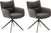 Set 2 scaune Limone din piele naturala antracit cu picioare metalice - LunaHome.ro