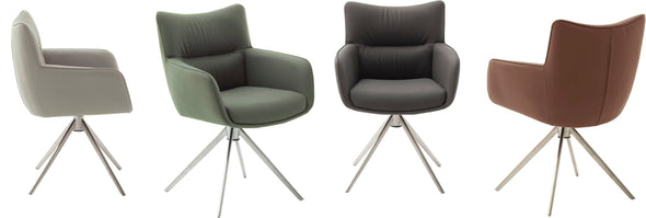Set 2 scaune Limone din piele naturala verde maslin
