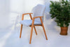 Set 2 scaune Loreen cu cotiere din lemn si tapiterie gri - LunaHome.ro
