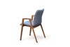 Set 2 scaune Loreen cu cotiere din lemn si tapiterie gri - LunaHome.ro