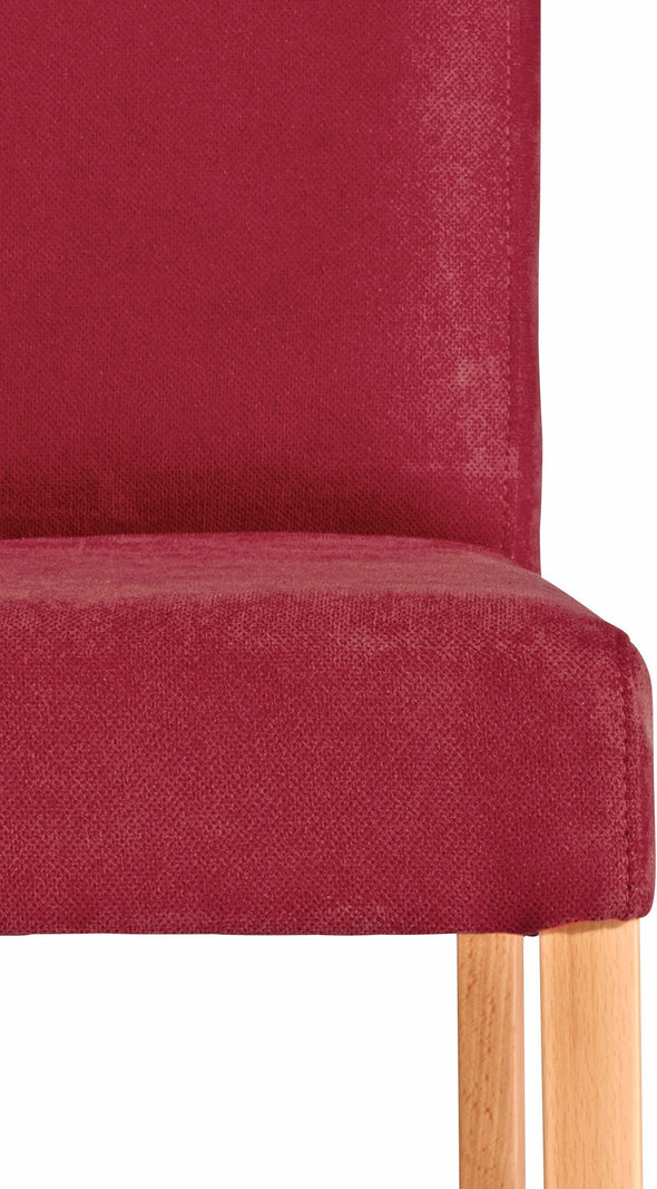 Set 2 scaune Luce cu tapiterie rosie si picioare din lemn de fag - LunaHome.ro