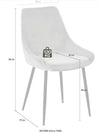 Set 2 scaune Niam-Eszt din catifea gri cu picioare metalice - LunaHome.ro