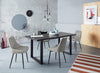Set 2 scaune Niam-Eszt din catifea gri cu picioare metalice - LunaHome.ro