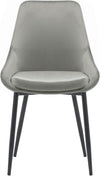Set 2 scaune Niam-Eszt din catifea gri cu picioare metalice - LunaHome.ro