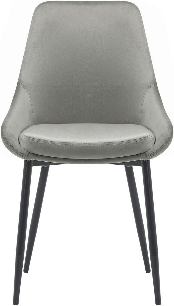 Set 2 scaune Niam-Eszt din catifea gri cu picioare metalice - LunaHome.ro