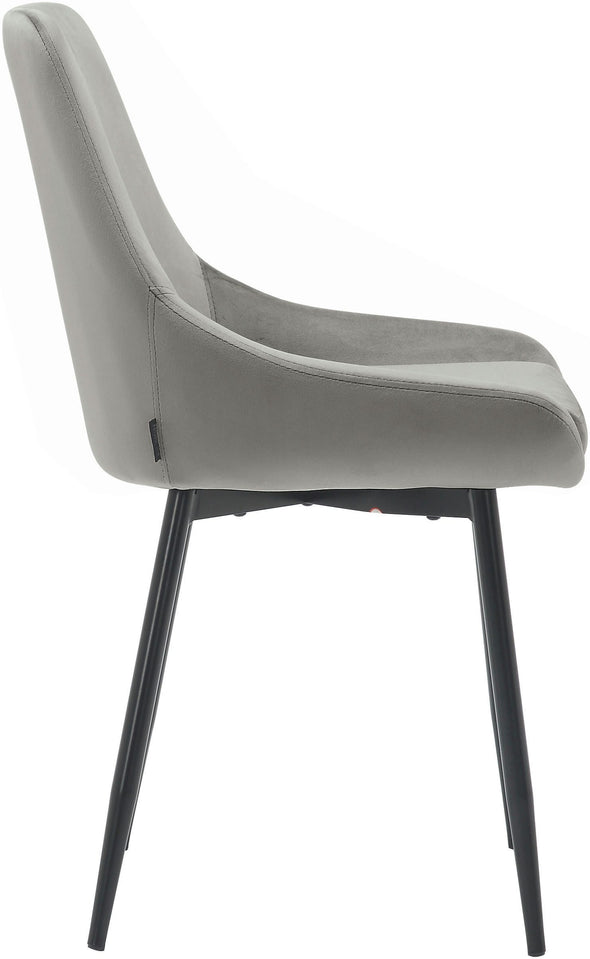 Set 2 scaune Niam-Eszt din catifea gri cu picioare metalice - LunaHome.ro