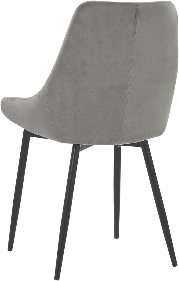 Set 2 scaune Niam-Eszt din catifea gri cu picioare metalice - LunaHome.ro