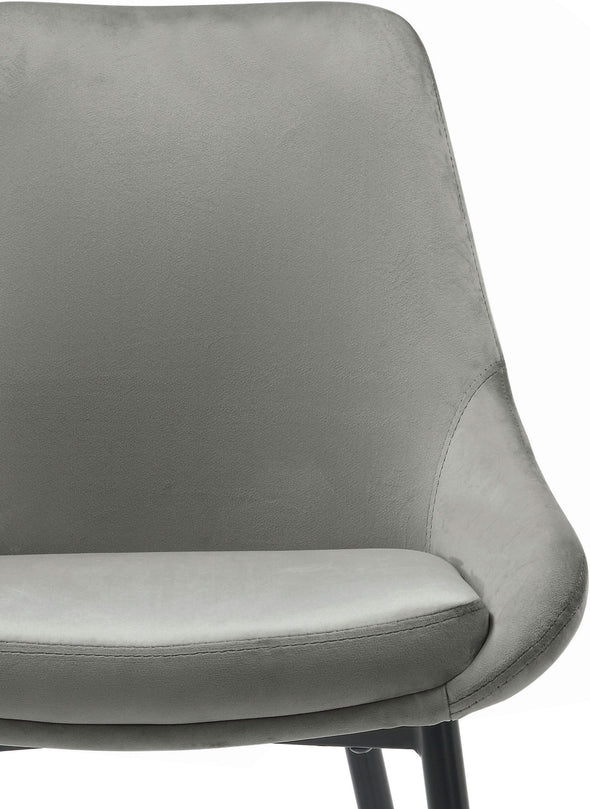 Set 2 scaune Niam-Eszt din catifea gri cu picioare metalice - LunaHome.ro
