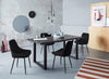 Set 2 scaune Niam din catifea neagra cu picioare din metal - LunaHome.ro