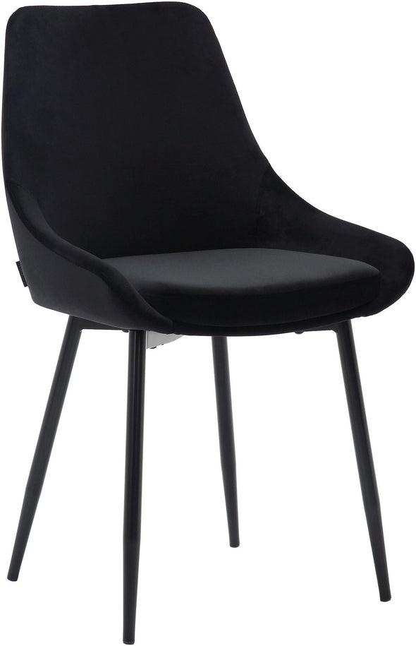 Set 2 scaune Niam din catifea neagra cu picioare din metal - LunaHome.ro
