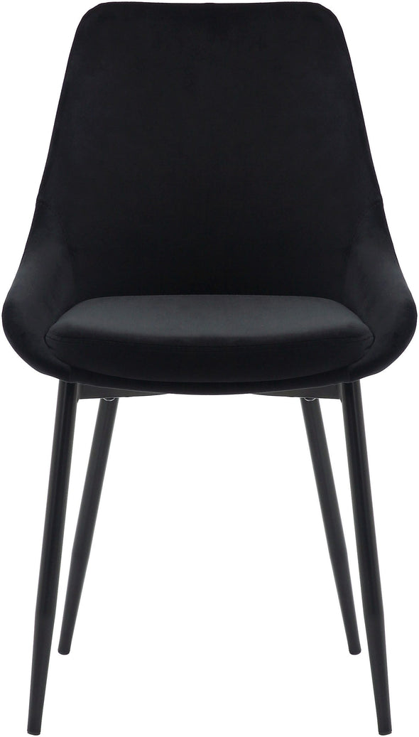 Set 2 scaune Niam din catifea neagra cu picioare din metal - LunaHome.ro