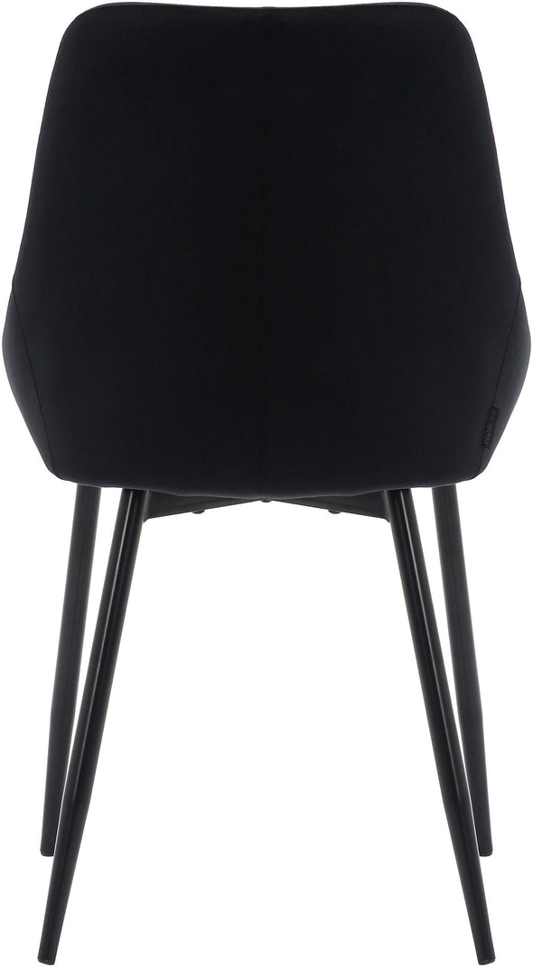 Set 2 scaune Niam din catifea neagra cu picioare din metal - LunaHome.ro