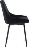Set 2 scaune Niam din catifea neagra cu picioare din metal - LunaHome.ro