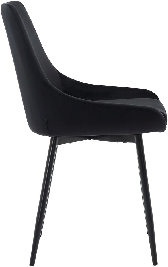 Set 2 scaune Niam din catifea neagra cu picioare din metal - LunaHome.ro