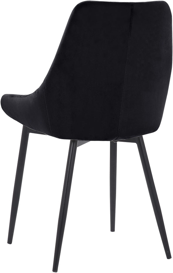 Set 2 scaune Niam din catifea neagra cu picioare din metal - LunaHome.ro