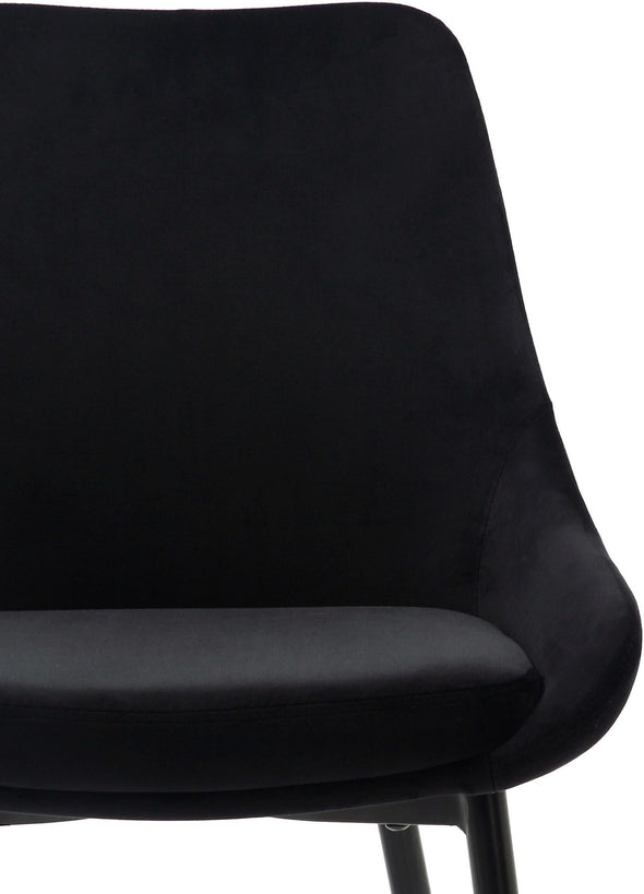 Set 2 scaune Niam din catifea neagra cu picioare din metal - LunaHome.ro