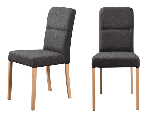 Set 2 scaune Nina din microfibra negru cu picioare din lemn - LunaHome.ro