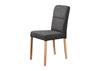 Set 2 scaune Nina din microfibra negru cu picioare din lemn - LunaHome.ro