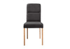 Set 2 scaune Nina din microfibra negru cu picioare din lemn - LunaHome.ro