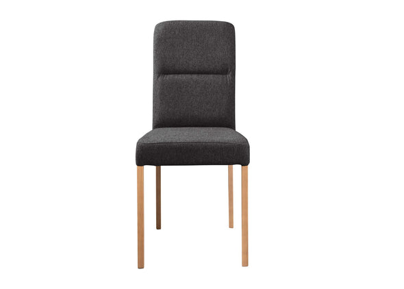 Set 2 scaune Nina din microfibra negru cu picioare din lemn - LunaHome.ro