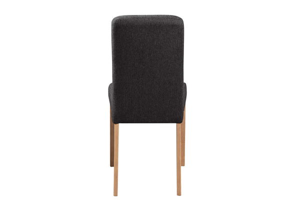 Set 2 scaune Nina din microfibra negru cu picioare din lemn - LunaHome.ro