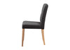 Set 2 scaune Nina din microfibra negru cu picioare din lemn - LunaHome.ro