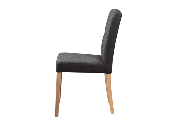 Set 2 scaune Nina din microfibra negru cu picioare din lemn - LunaHome.ro