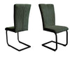 Set 2 scaune Oliver din pluș reiat verde inchis cu cadru metalic - LunaHome.ro