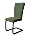 Set 2 scaune Oliver din pluș reiat verde inchis cu cadru metalic - LunaHome.ro