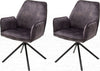 Set 2 scaune Ottawa cu aspect vintage gri antracit