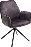 Set 2 scaune Ottawa cu aspect vintage gri antracit