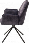 Set 2 scaune Ottawa cu aspect vintage gri antracit