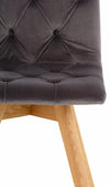 Set 2 scaune Rania din catifea gri cu picioare stejar natur - LunaHome.ro
