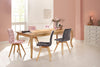 Set 2 scaune Rania din catifea gri cu picioare stejar natur - LunaHome.ro
