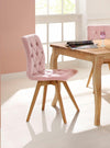 Set 2 scaune Rania din catifea roz cu picioare stejar natur - LunaHome.ro
