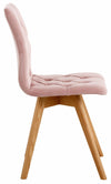 Set 2 scaune Rania din catifea roz cu picioare stejar natur - LunaHome.ro