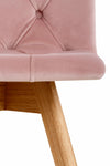 Set 2 scaune Rania din catifea roz cu picioare stejar natur - LunaHome.ro