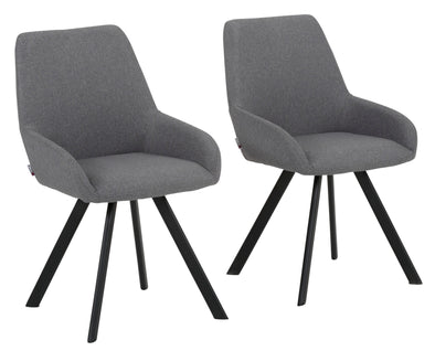 Set 2 scaune Sandra cu tapițerie gri si picioare metalice - LunaHome.ro